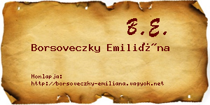 Borsoveczky Emiliána névjegykártya